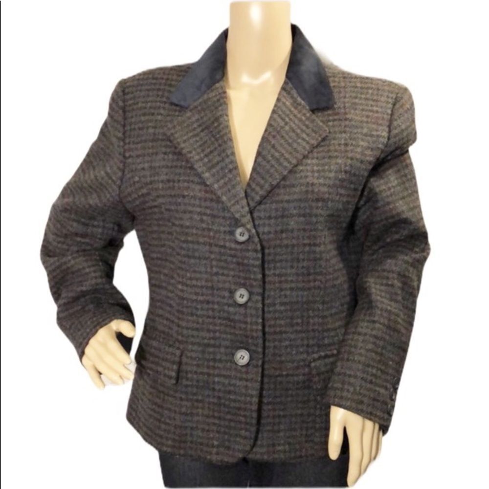 Vintage International Scene Cropped Tweed Blazer 1980s Size Medium?